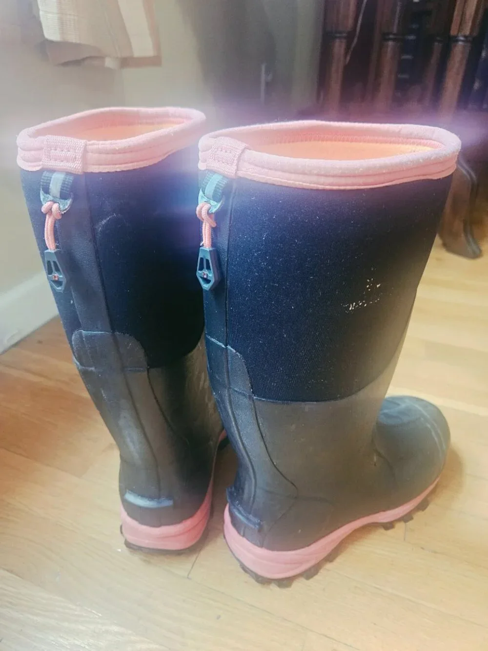 Drycode Women's Boots - Size 9, Black with Hot Pink Trim